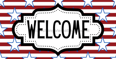 Patriotic Welcome Sign Dco-01223 For Wreath 6X12 Metal